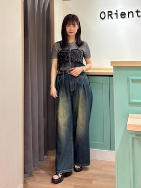 「厚底」｜Tanakaさん（レディース・156cm）の夏コーディネート