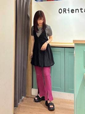 「厚底」｜Tanakaさん（レディース・156cm）の夏コーディネート