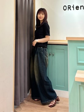 「アイテム（サンダル、パープル系）」を使った、Tanakaさん（レディース・156cm）の夏コーディネート