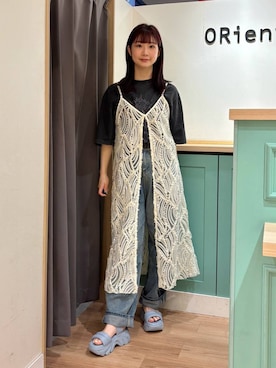 「厚底」｜Tanakaさん（レディース・156cm）の夏コーディネート