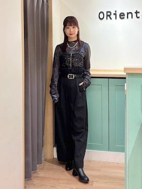 「ORiental TRaffic（オリエンタルトラフィック）のアイテム（ブーツ）」を使った、Tanakaさん（レディース・156cm）の秋コーディネート