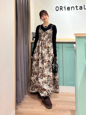 「アイテム（スリッポン）」を使った、Tanakaさん（レディース・156cm）の秋コーディネート