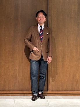 「アイテム（デニムパンツ）」を使った、IZUMITAさん（メンズ・165cm・40代）の夏コーディネート