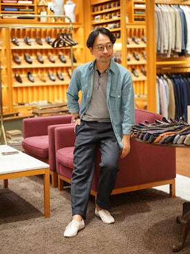 JOHN SMEDLEY × BEAMS F / KYSON 30ゲージ ミニボーダー ポロシャツを 