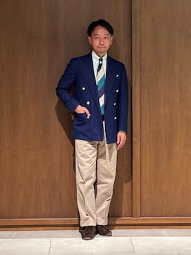 「アイテム（チノパンツ）」を使った、IZUMITAさん（メンズ・165cm・40代）の夏コーディネート
