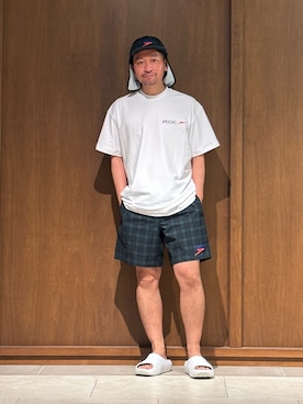 「アイテム（ハット）」を使った、IZUMITAさん（メンズ・165cm）の夏コーディネート