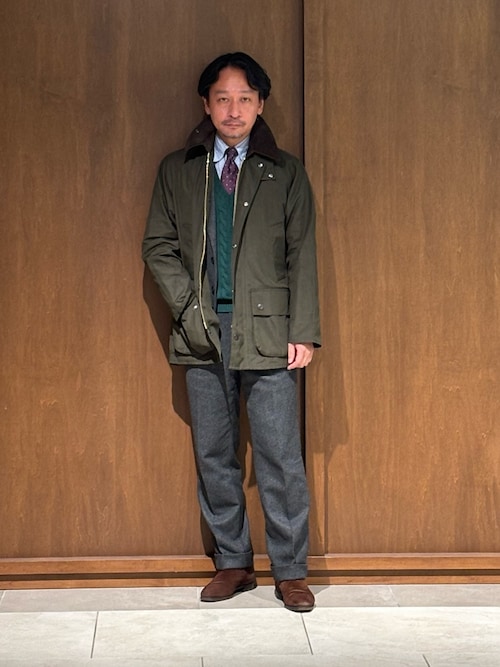 別注】Barbour / BEDALE CLASSIC FIT ポリエステルコットン ピーチ