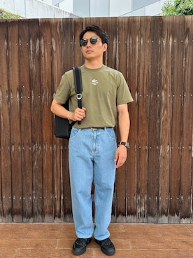 「LACOSTE（ラコステ）のアイテム（Tシャツ/カットソー）」を使った、Higuchi...waniさん（メンズ・169cm）の夏コーディネート