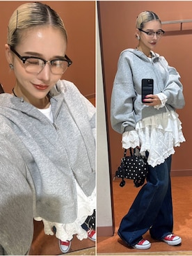 「アイテム（Tシャツ/カットソー）」を使った、Marikaさん（レディース・153cm・30代）の秋コーディネート