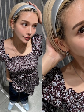 「アイテム（カチューシャ）」を使った、Marikaさん（レディース・153cm）の夏コーディネート