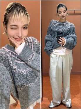 「体型カバー」｜「アイテム（アクセサリー）」を使った、Marikaさん（レディース・153cm）の冬コーディネート