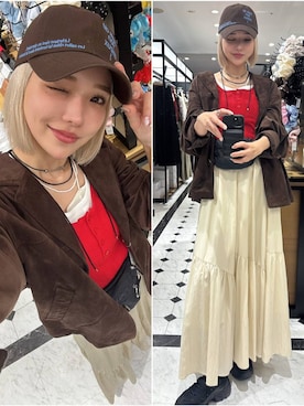 「LOWRYS FARM（ローリーズファーム）のレースアップバレエスニーカー　570526（スニーカー、ブラック系）」を使った、Marikaさん（レディース・153cm）の春コーディネート