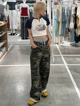 「アイテム（スウェットパンツ）」を使った、Marikaさん（レディース・153cm・30代）の夏コーディネート