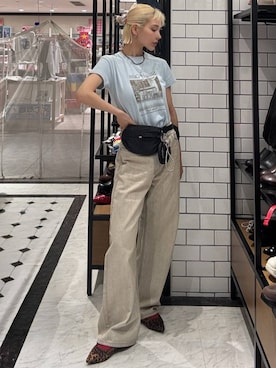 「LOWRYS FARM（ローリーズファーム）のポインテッドＦシューズ 581137（パンプス、ブラウン系）」を使った、Marikaさん（レディース・153cm）の春コーディネート