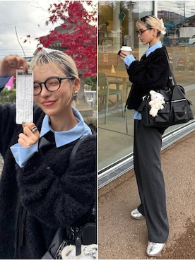 「アイテム（ヘアゴム）」を使った、Marikaさん（レディース・153cm）の冬コーディネート