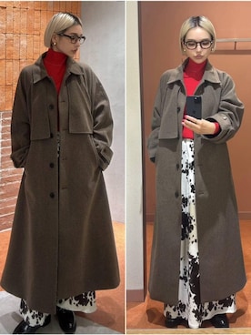 「アイテム（ステンカラーコート）」を使った、Marikaさん（レディース・153cm・30代）の秋コーディネート