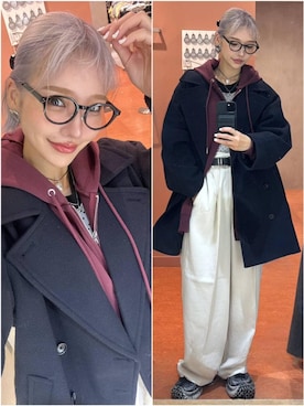 「アイテム（ピーコート）」を使った、Marikaさん（レディース・153cm・30代）の冬コーディネート