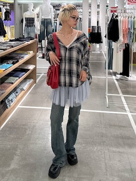 「アイテム（チューブトップ）」を使った、Marikaさん（レディース・153cm・30代）の夏コーディネート