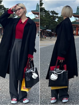 「アイテム（スマホグッズ）」を使った、Marikaさん（レディース・153cm）の冬コーディネート