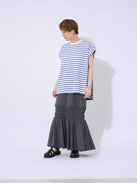 「Dignite collier（ディニテコリエ）のアイテム」を使った、フチさん（レディース・156cm）の夏コーディネート