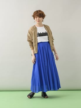 「Dignite collier（ディニテコリエ）のアイテム」を使った、フチさん（レディース・156cm）の春コーディネート