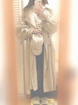 「apres jour（アプレジュール）のアイテム（トレンチコート）」を使った、‪꒰ ‪hana‪ ꒱‬さん（レディース・151cm）の春コーディネート