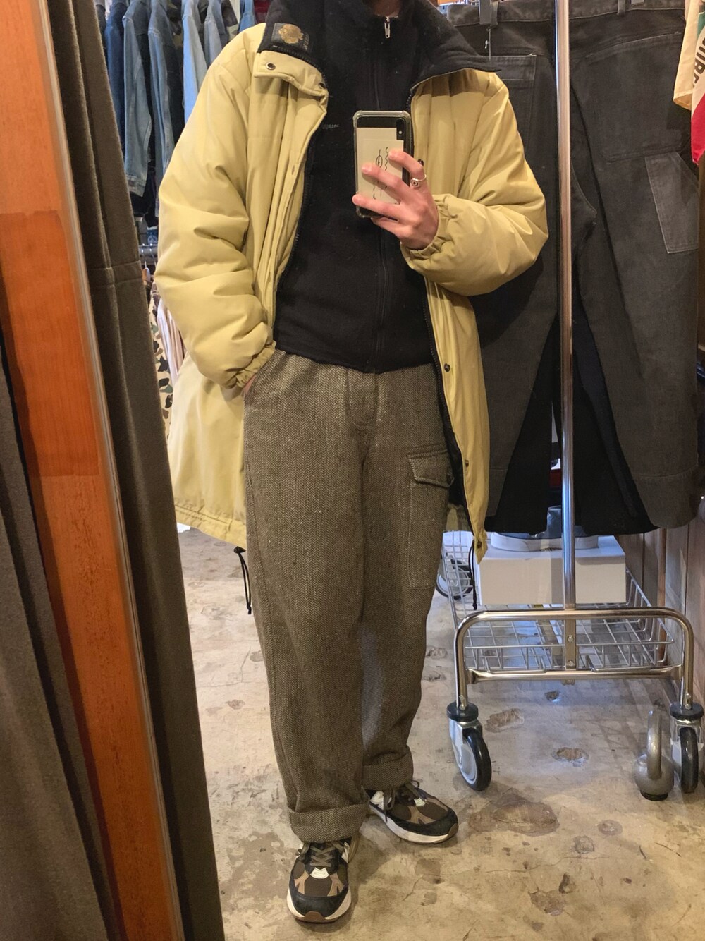 「jjjjound、used、New Balance、patagonia、vintage、春コーデ、小倉」｜「NEW BALANCEの【new balance】M9919CV（スニーカー、ブラウン系）」を使った、kuseさん（メンズ・172cm）の冬コーディネートの1枚目の写真