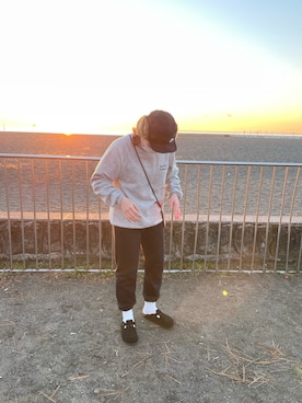 「ennoy」｜「アイテム（スウェットパンツ）」を使った、podunkbestieさん（レディース・164cm）の春コーディネート