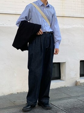 「ドレスシューズ」｜「アイテム（セットアップ）」を使った、ko,,,さん（メンズ・166cm）の冬コーディネート