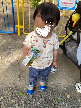 「sense of wonder（センスオブワンダー）のアイテム（トップス）」を使った、からあげ店長さん（キッズ・80cm）の夏コーディネート