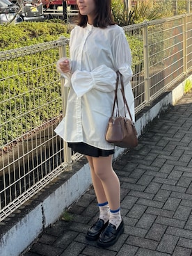 「ローファー×靴下」｜Okayuさん（レディース・159cm）の春コーディネート