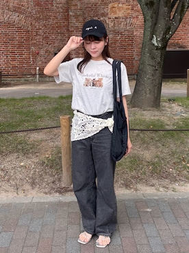 「agnes b.（アニエスベー）のアイテム」を使った、Okayuさん（レディース・159cm）の夏コーディネート