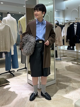 「アイテム（ベルト）」を使った、RIKOさん（レディース・155cm）の秋コーディネート