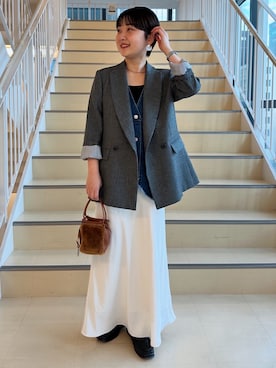 「ナロースカート」｜RIKOさん（レディース・155cm）の秋コーディネート