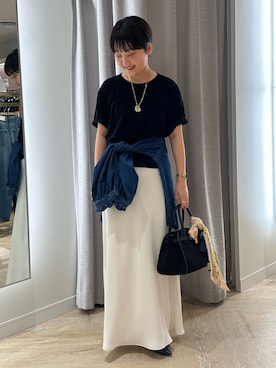 「アイテム（トートバッグ）」を使った、RIKOさん（レディース・155cm）の秋コーディネート