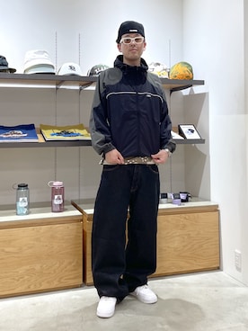 「アイテム（ナイロンジャケット）」を使った、たかきさん（メンズ・180cm）の春コーディネート