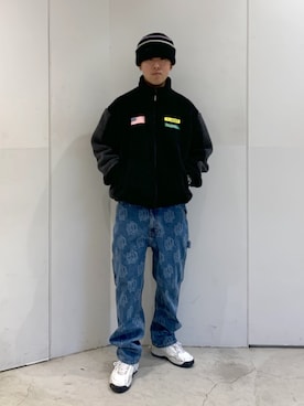 「XLARGE（エクストララージ）のアイテム（ブルゾン）」を使った、たかきさん（メンズ・180cm）の冬コーディネート