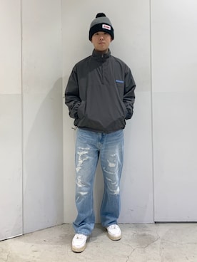 「XLARGE（エクストララージ）のアイテム（ブルゾン）」を使った、たかきさん（メンズ・180cm）の冬コーディネート