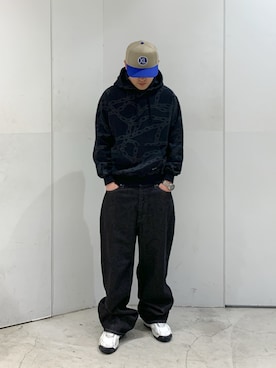 「XLARGE（エクストララージ）のアイテム（帽子）」を使った、たかきさん（メンズ・180cm）の春コーディネート