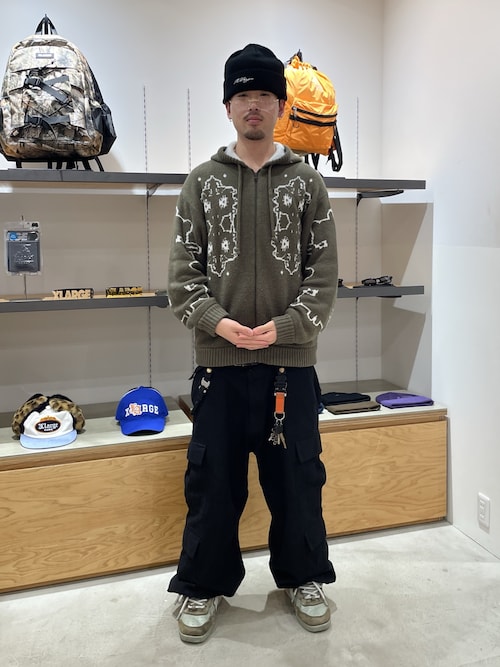 JACQUARD FUZZY ZIP UP HOODED SWEATER（ニット/セーター）｜XLARGE