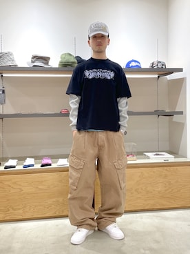 「XLARGE（エクストララージ）のアイテム（帽子）」を使った、たかきさん（メンズ・180cm）の春コーディネート