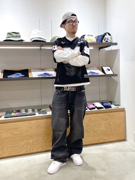 「XLARGE（エクストララージ）のアイテム（キャップ）」を使った、たかきさん（メンズ・180cm）の春コーディネート