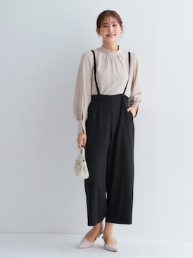 「アイテム（つなぎ/オールインワン）」を使った、nissen Petit Modelsさん（レディース・153cm）の秋コーディネート