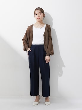 「レギュラー」｜「アイテム（スラックス）」を使った、nissen Petit Modelsさん（レディース・149cm）の春コーディネート