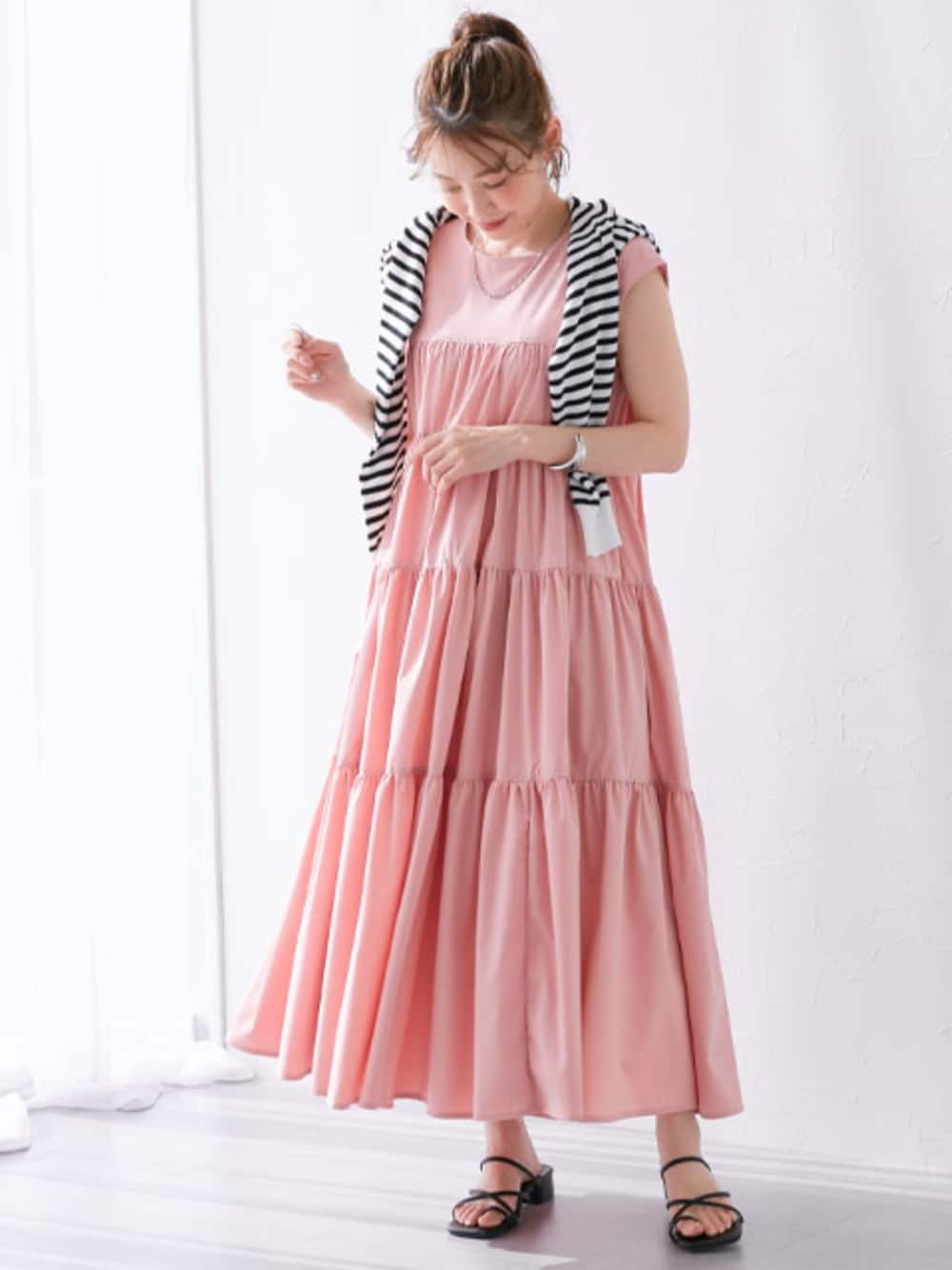 ＊ 美品⭐️familiar 160cm ＊ セール】小さいサイズ ティアードミニワンピース 低身長さん