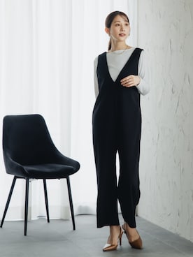 「アイテム（つなぎ/オールインワン）」を使った、nissen Petit Modelsさん（レディース・153cm）の秋コーディネート