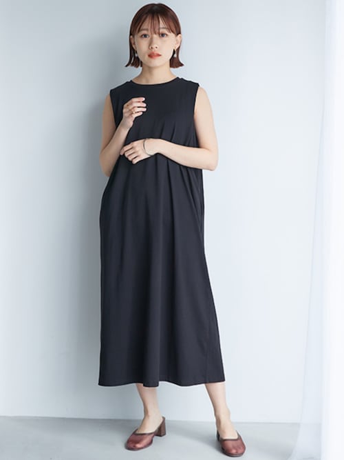 【新品タグ付】Hayama Time ノースリーブ チュニックワンピース 日本製 wft02831.jpg