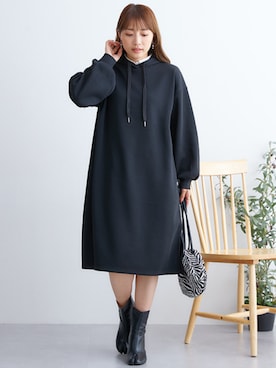 「裏起毛ワンピース」｜nissen Petit Modelsさん（レディース・152cm）の秋コーディネート