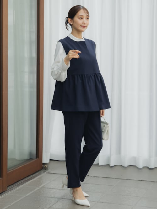 小さいサイズ 【レディーススーツ】ペプラムベスト