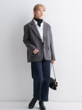 「アイテム（テーラードジャケット）」を使った、nissen Petit Modelsさん（レディース・149cm）の秋コーディネート